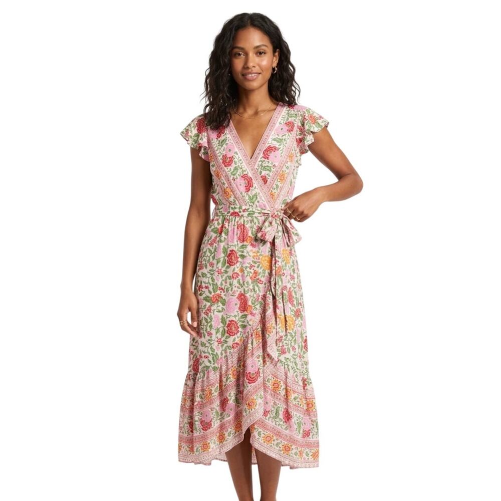 Sea Lustre Havana Maxi Wrap Dress XS Floral Boho Resortwear Feminine Vacation